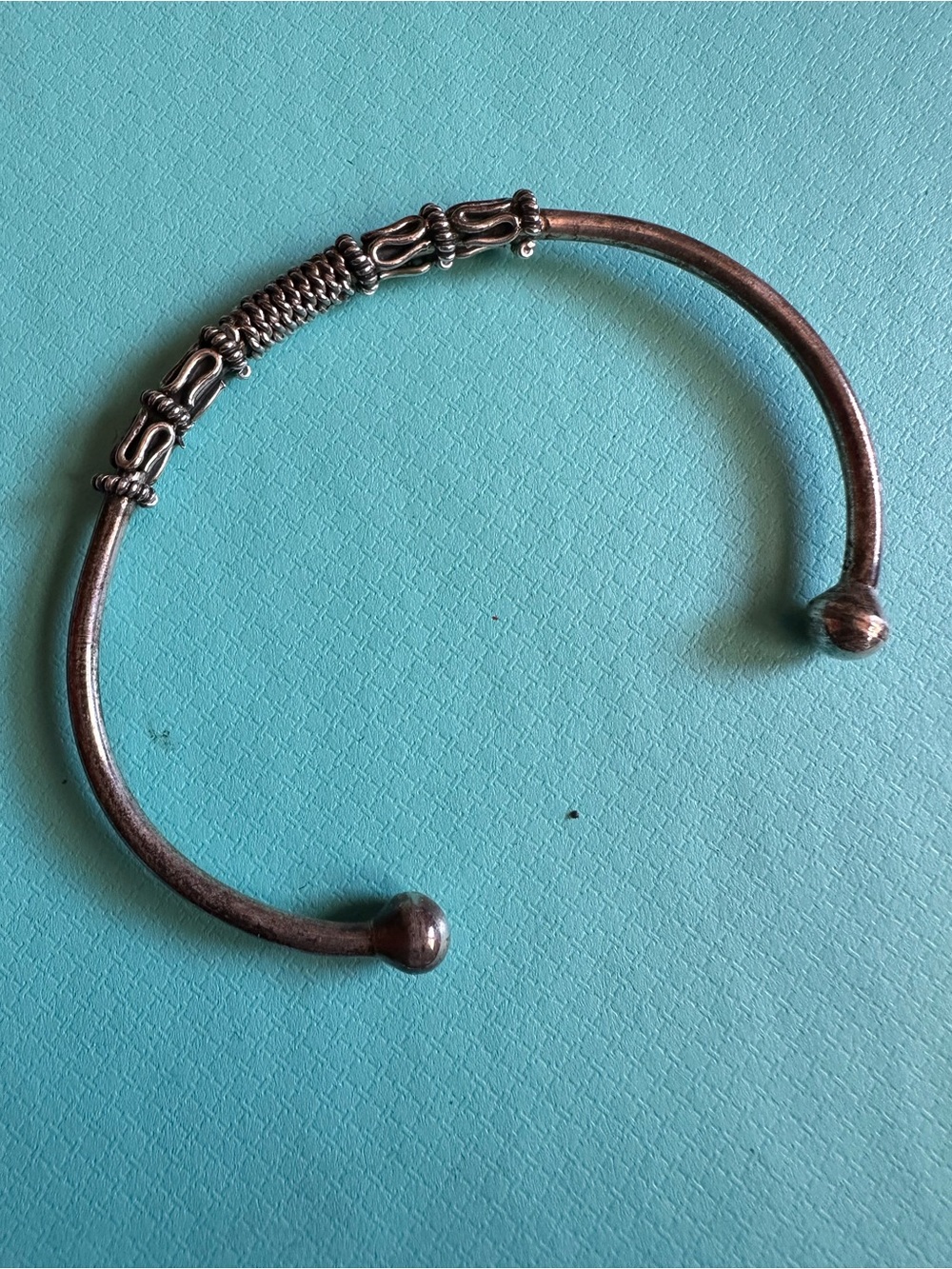 Vintage Sterling Silver 925 Bali Style Cuff Bracelet